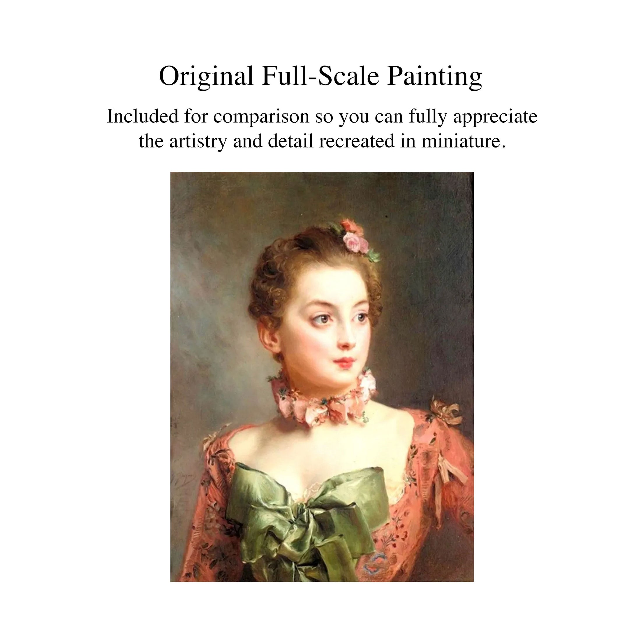 Maritza Moran "Portrait of a Lady" After Gustave Jean Jacquet Miniature Painting