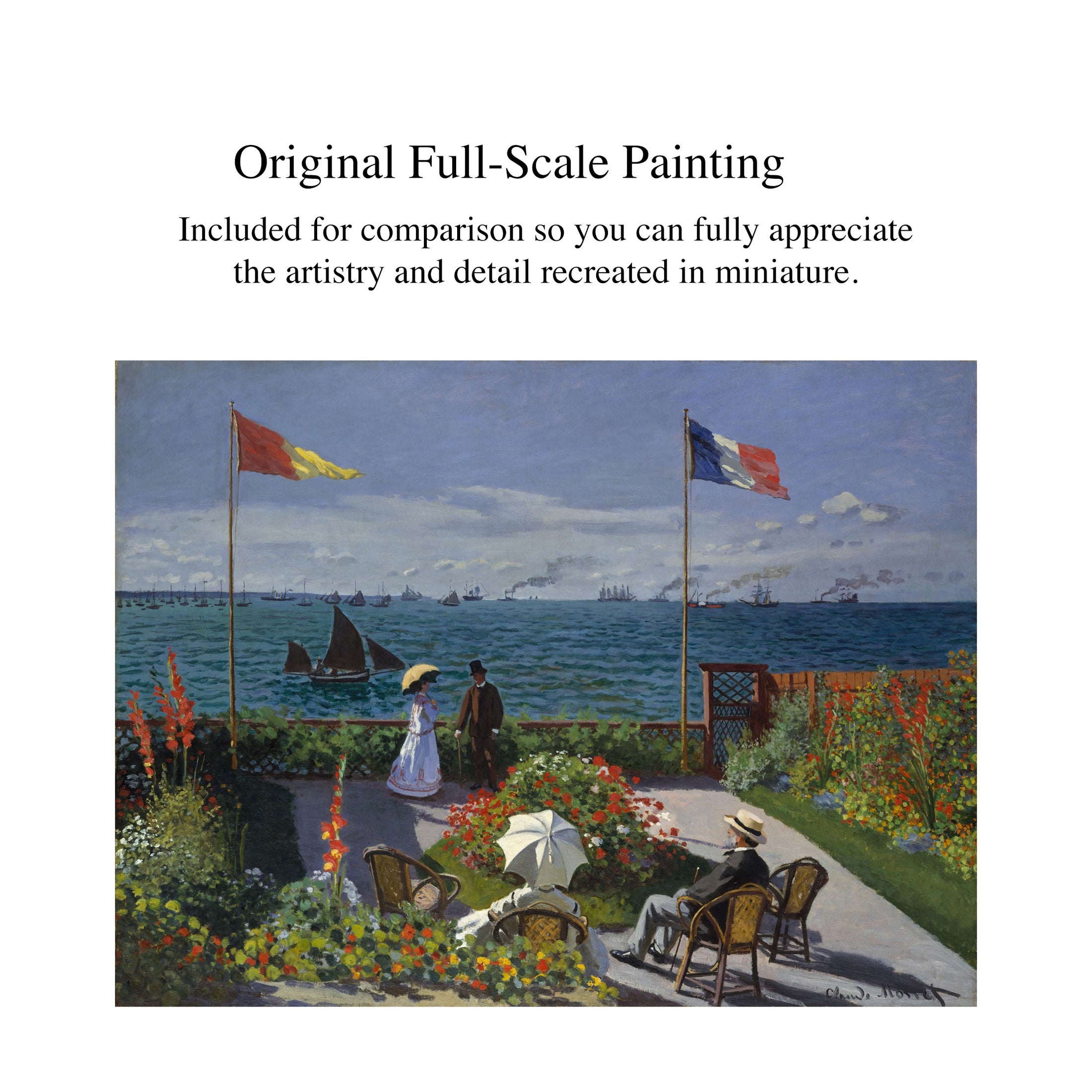 Josephine Meyer The Garden at Sainte-Adresse Oil Painting After Claude Monet