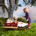 Load image into Gallery viewer, OOAK Catherine Muniere Dollhouse Little Girl Doll with Apple IGMA
