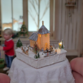 Load image into Gallery viewer, Rare Volker Arnold Illuminated Micro Miniature Winter Church Scene in 1:144 Scale
