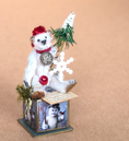 Load image into Gallery viewer, Marie-Pierre Gratias MP Creations French Santa Bear Snowy Tree Snowman Box
