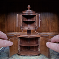Load image into Gallery viewer, RARE Pierre Zador French Henri II Style Carved Corner Cabinet, Signed 1988 IGMA Fellow

