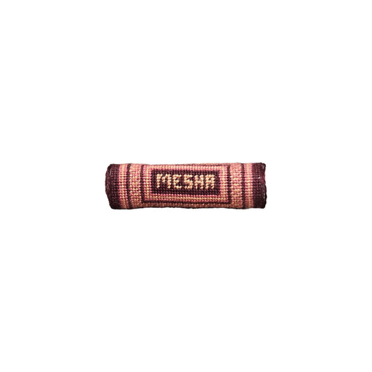 Miniature Hand-Stitched Petit-Point “Mesha” Bolster Pillow by Sharon Garmize (1:12 Scale)