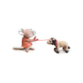 Load image into Gallery viewer, Aleah Klay Mouse with Lion Pull Toy OOAK Miniature c.2012
