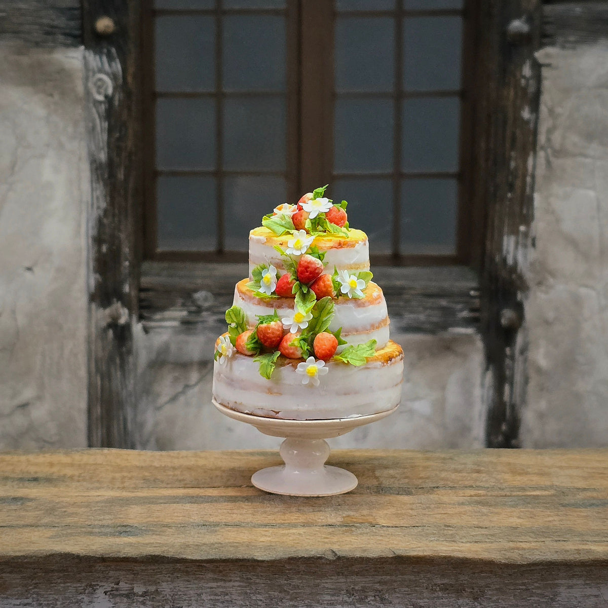 Gosia Suchodolska IGMA Three-Tier Strawberry Rustic Wedding Cake Exclusive