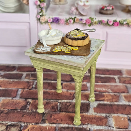 Chocolate And Lemon Tart Baking Board Diorama IGMA Signed Portugal Miniature Dollhouse