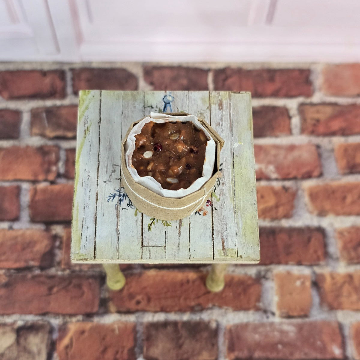 Unbaked German Chocolate Cake for Kitchen Bakery Clay Miniature Dollhouse