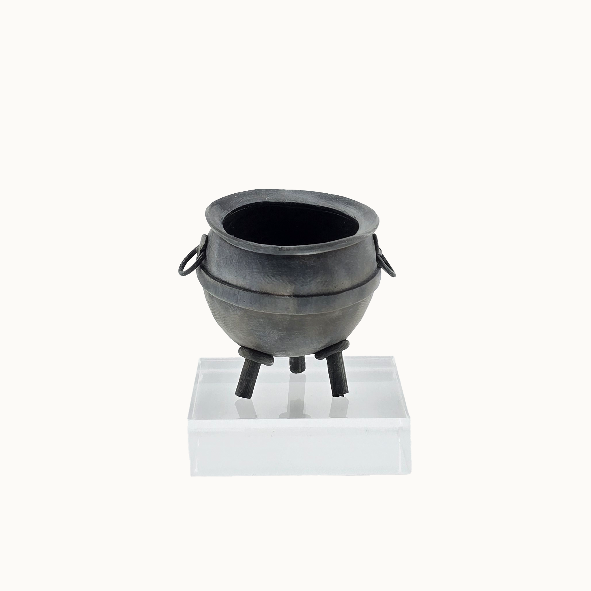 Cauldron #2 by Georgia Marfels Hand Sculpted Clay OOAK Halloween Miniature 1 3/8" Tall