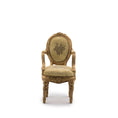 Load image into Gallery viewer, Miniature Dollhouse Vintage Louis XVI Armchair Gold Cast Clay Velvet Upholstery
