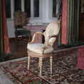 Load image into Gallery viewer, Miniature Dollhouse Vintage Louis XVI Armchair Gold Cast Clay Velvet Upholstery
