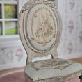 Load image into Gallery viewer, Miniature Dollhouse Louis XVI Distressed Wood & Floral Upholstery Side Chair
