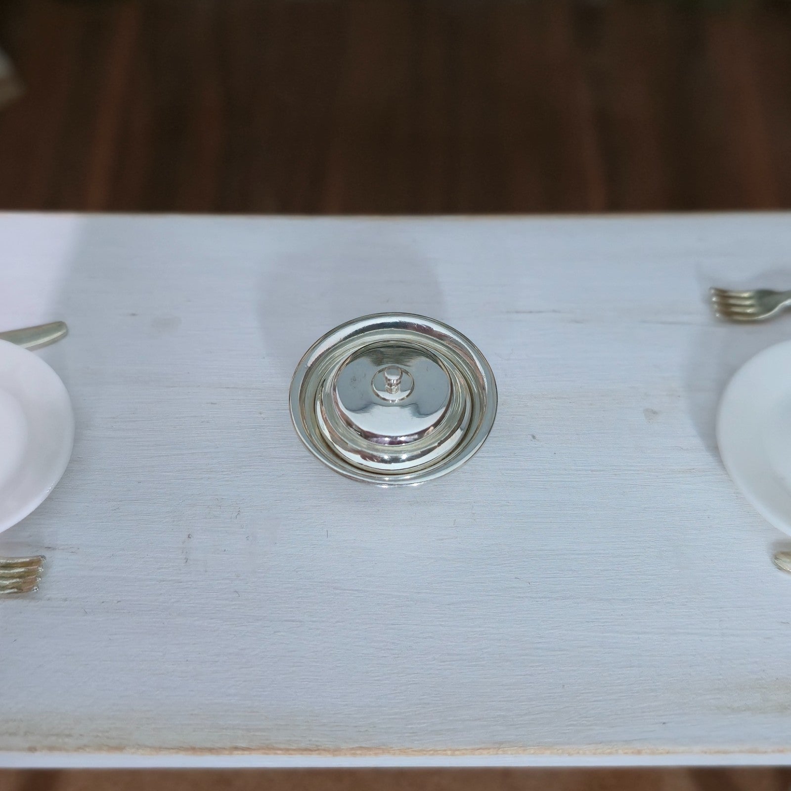 Miniature Dollhouse 3Pc Sterling Silver Covered Dish Warming Pan Jens Torp IGMA
