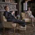 Load image into Gallery viewer, Miniature Dollhouse Porcelain Executive Gentleman Man Doll Cigarette & Wool Suit
