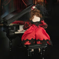 Load image into Gallery viewer, Saloon Lady Red Dress Porcelain Doll Victorian Cabaret OOAK Miniature Dollhouse
