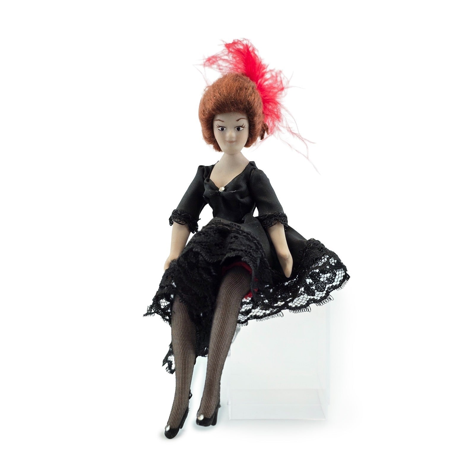 Miniature Dollhouse French Saloon Girl Porcelain Doll Victorian Cabaret Lady