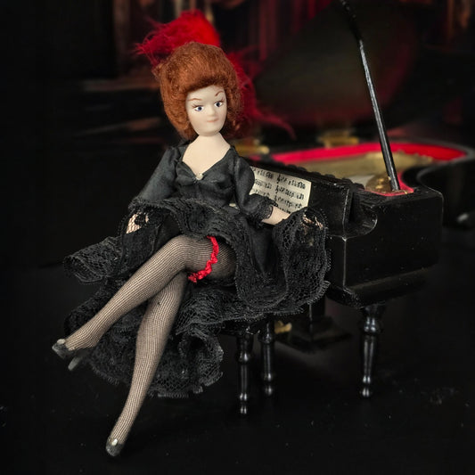 Miniature Dollhouse French Saloon Girl Porcelain Doll Victorian Cabaret Lady