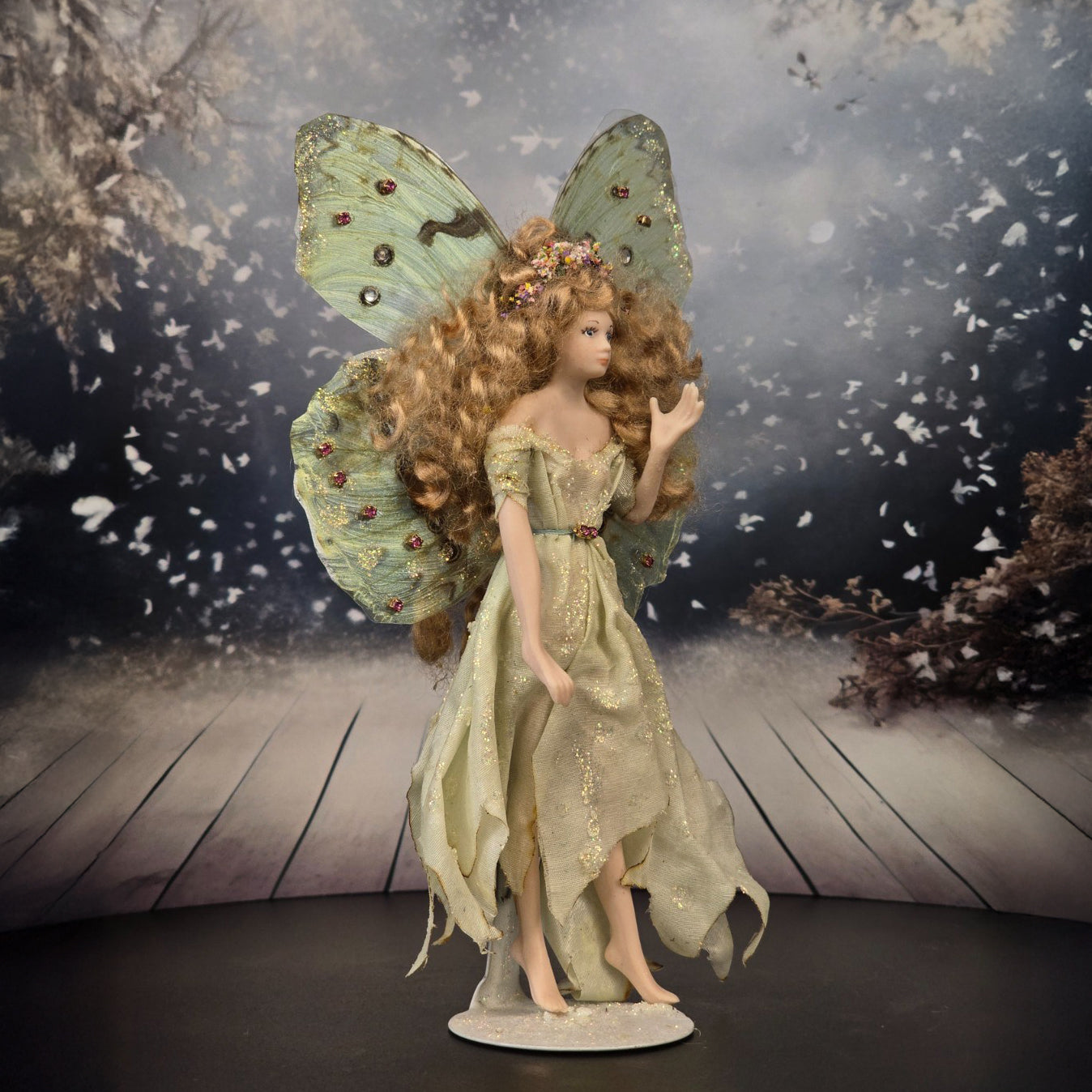 Ethereal Butterfly Fairy Porcelain Doll Artisan Handcrafted Miniature Dollhouse
