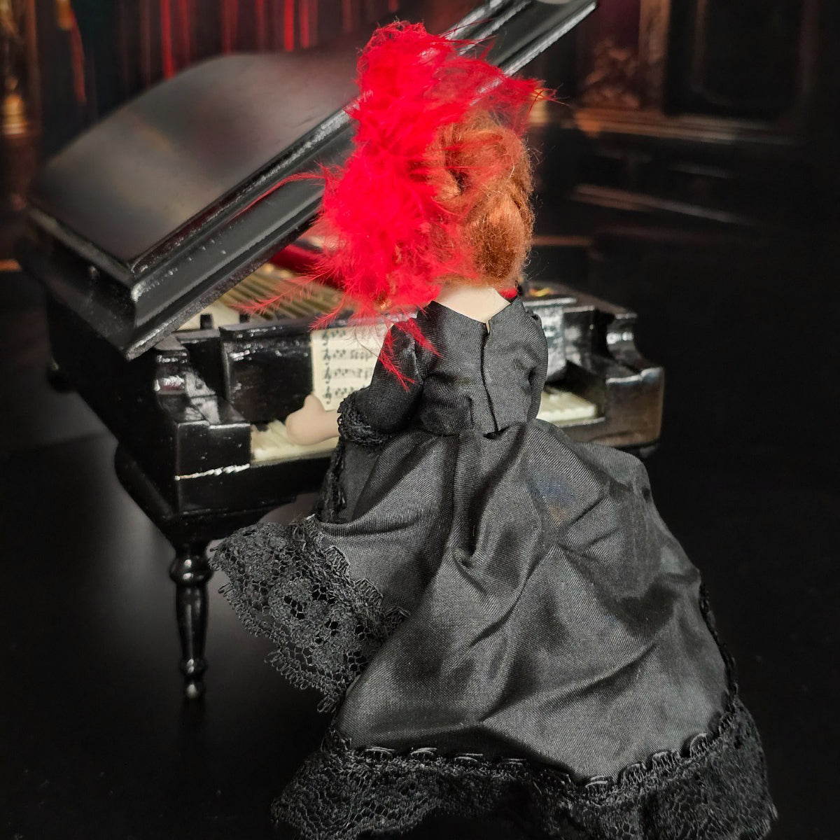 Miniature Dollhouse French Saloon Girl Porcelain Doll Victorian Cabaret Lady