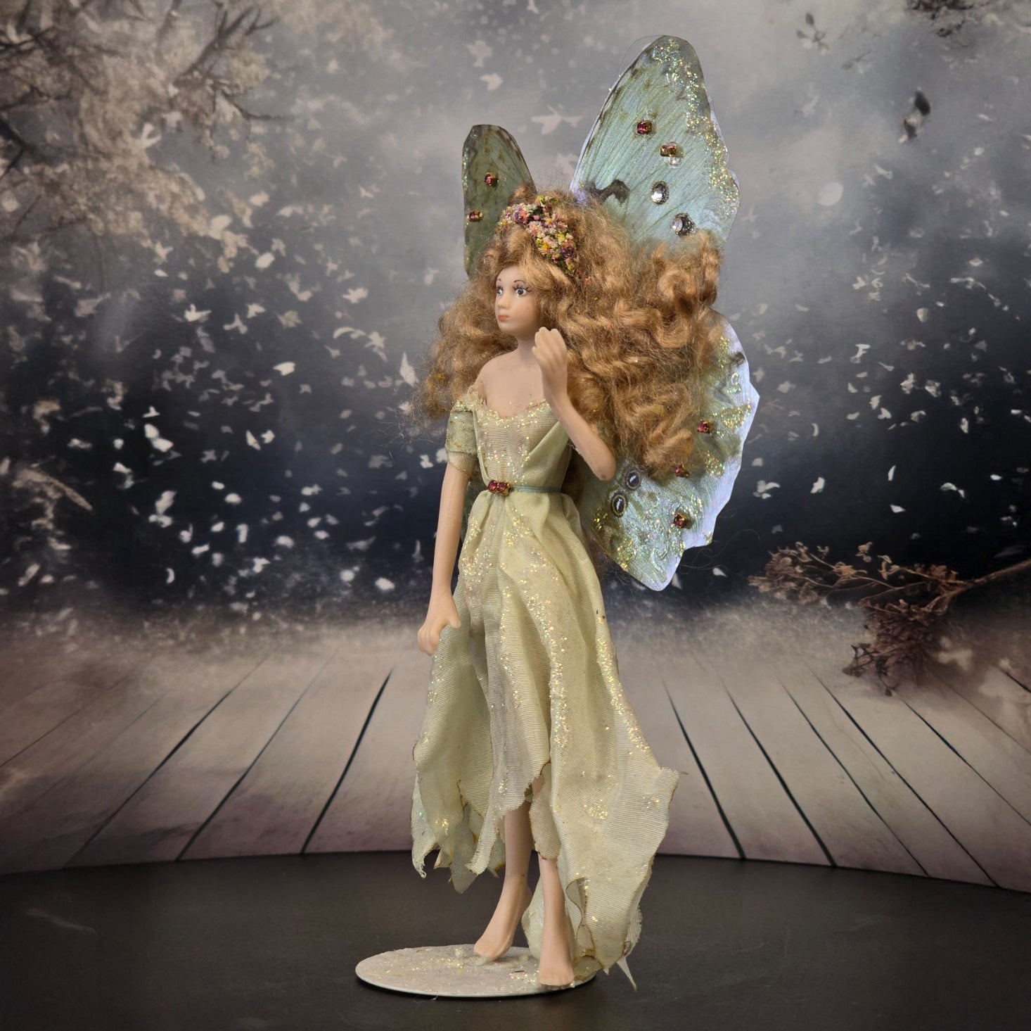 Ethereal Butterfly Fairy Porcelain Doll Artisan Handcrafted Miniature Dollhouse