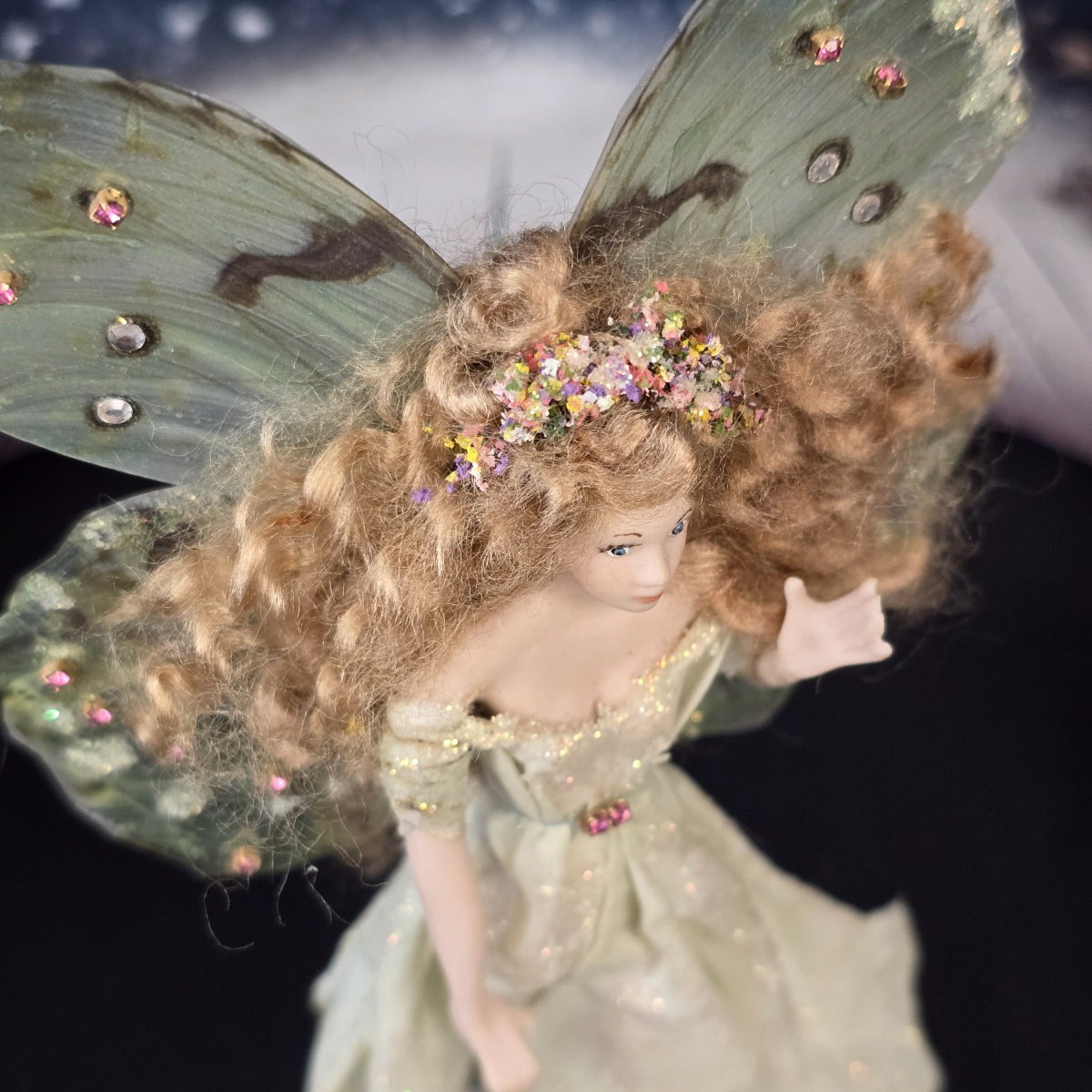 Ethereal Butterfly Fairy Porcelain Doll Artisan Handcrafted Miniature Dollhouse