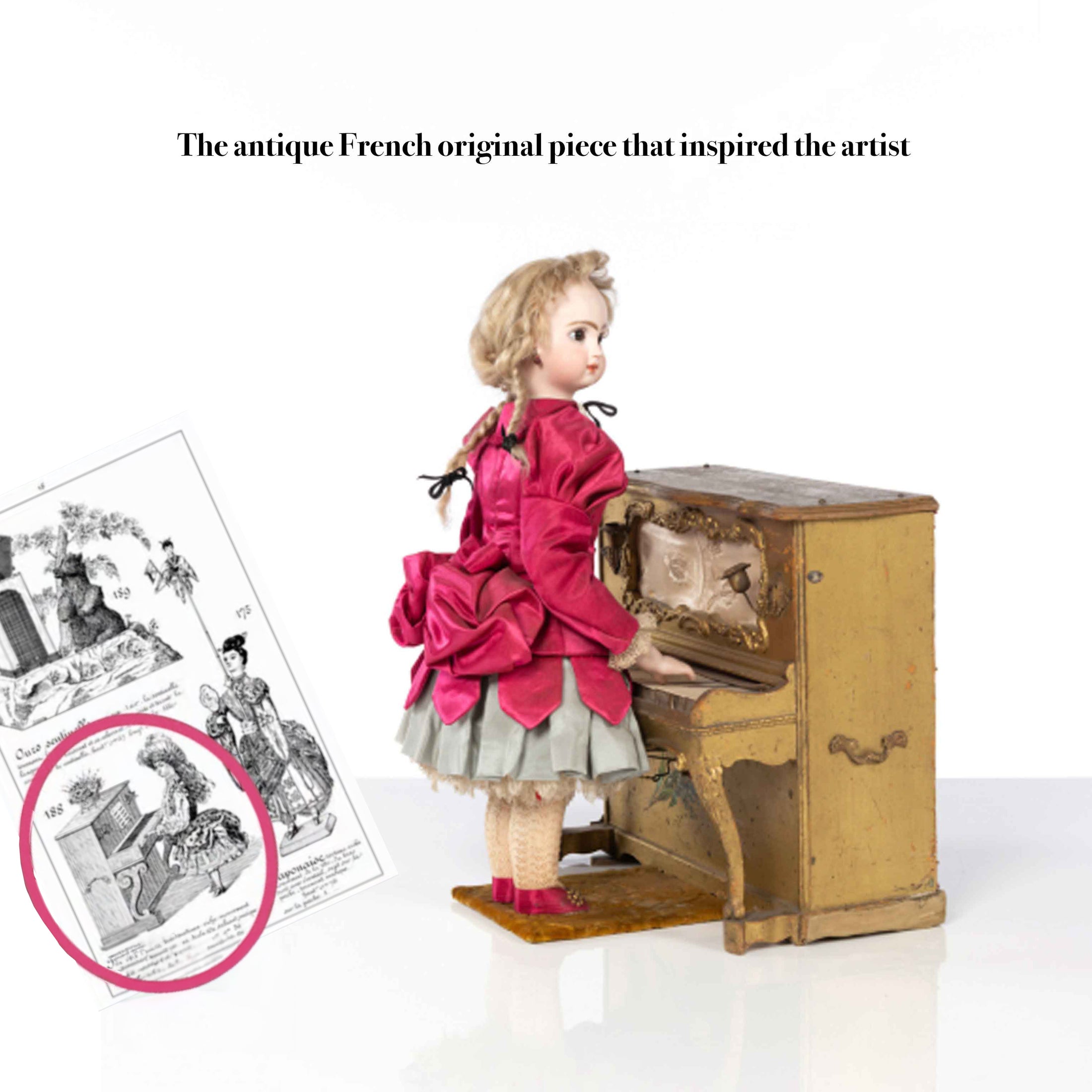 Musical Jumeau Toy Doll & Piano Chest by Sandra Morris