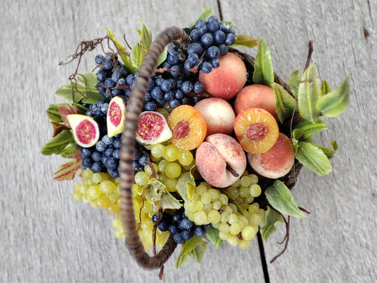 RESERVED for Robert Mondavi Gosia Suchodolska IGMA Artisan Miniature Fruit Harvest Basket Exclusive
