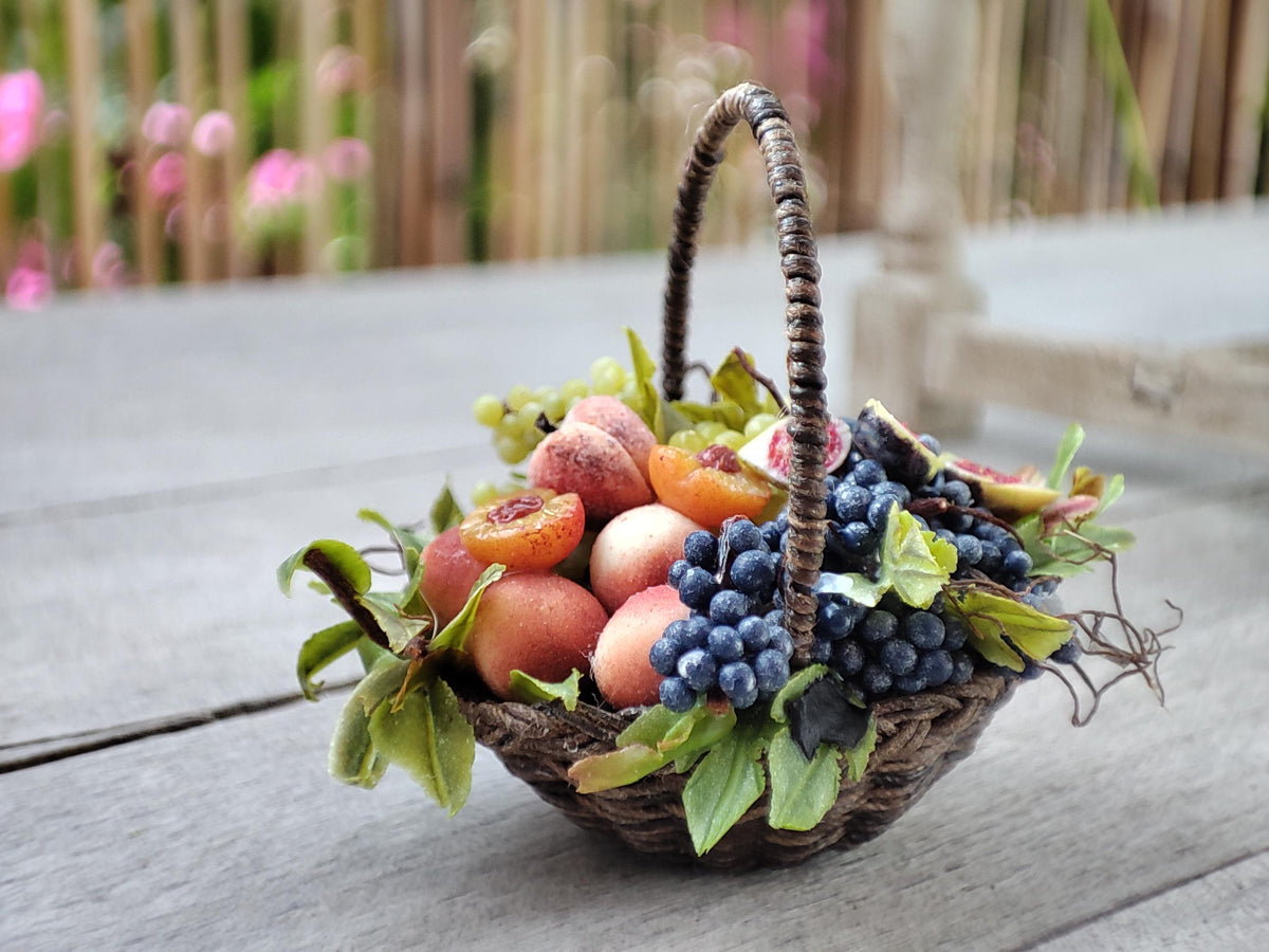 RESERVED for Robert Mondavi Gosia Suchodolska IGMA Artisan Miniature Fruit Harvest Basket Exclusive