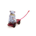 Load image into Gallery viewer, Marie-Pierre Gratias MP Creations Pull Toy Skateboard Vignette with Teddy Bear (removable)
