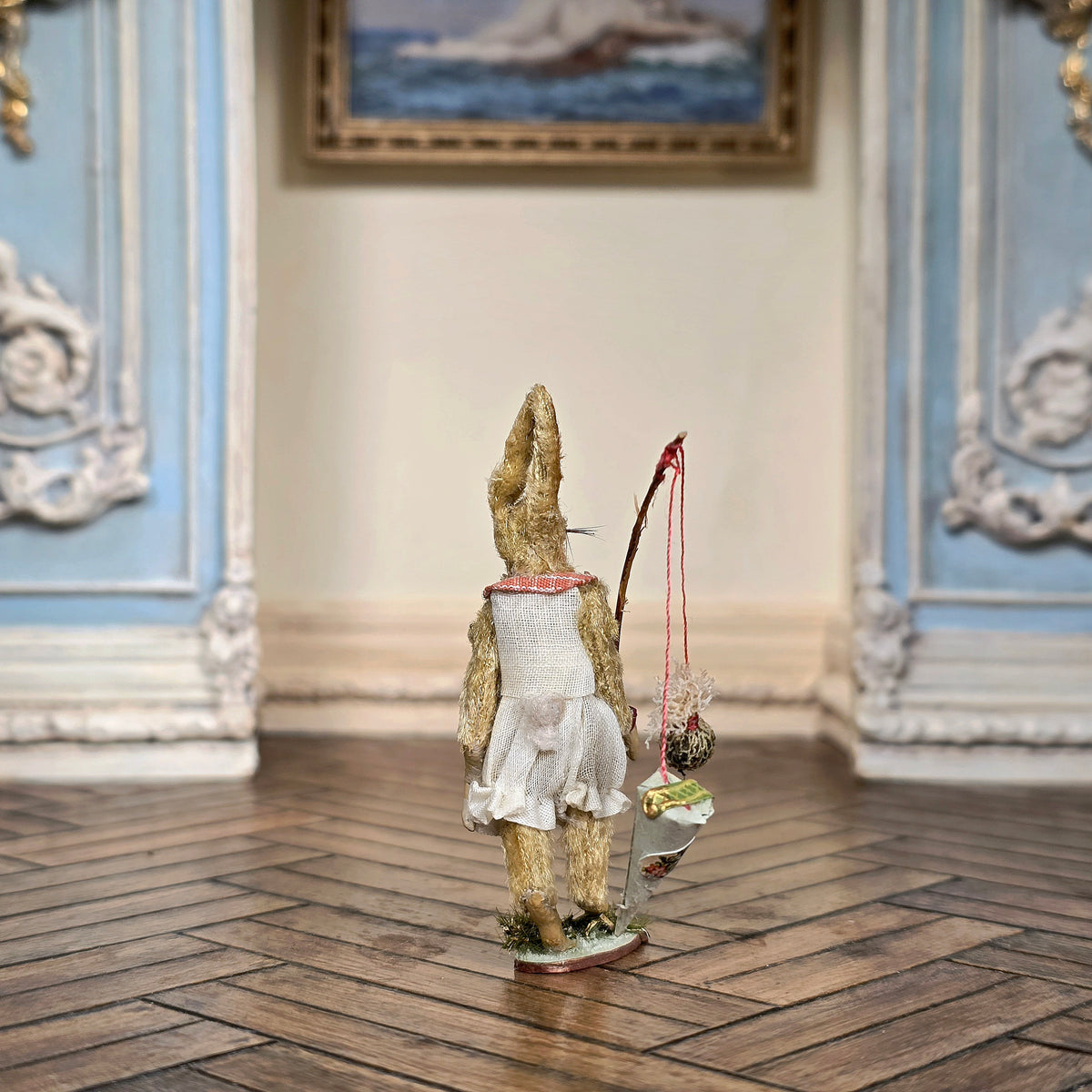 Marie-Pierre Gratias MP Creations French Rabbit Walking Cottage Sweet White Dress