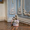 Load image into Gallery viewer, Marie-Pierre Gratias MP Creations Teddy Bear Vignette Sitting on Victorian Hat Box
