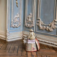 Load image into Gallery viewer, Marie-Pierre Gratias MP Creations Teddy Bear Vignette Sitting on Victorian Hat Box
