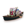 Load image into Gallery viewer, Marie-Pierre Gratias MP Creations Two Teddy's in Hand Carved Canoe

