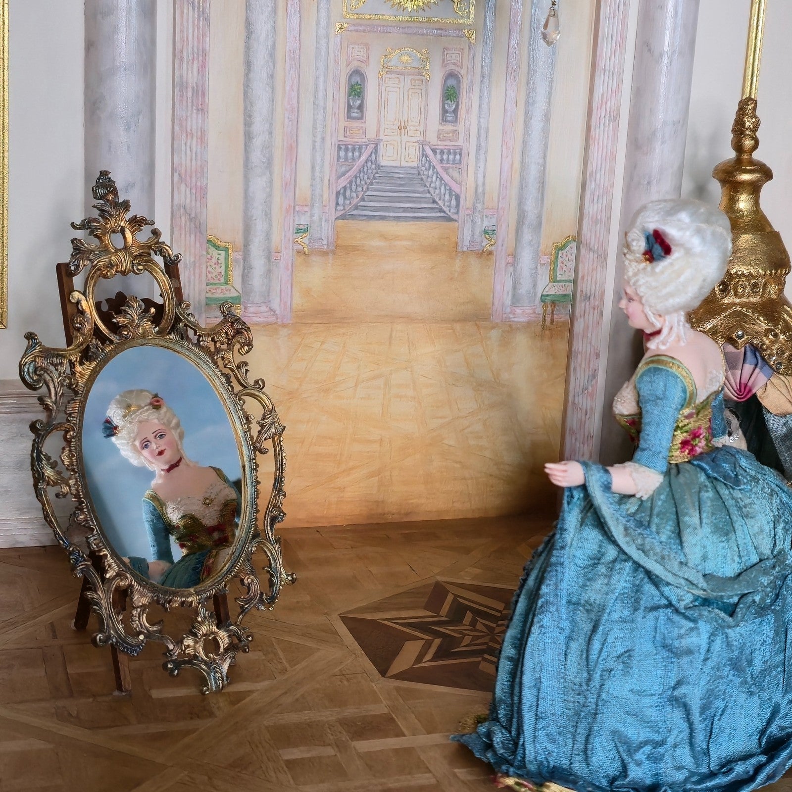 Vintage Artisan Miniature Dollhouse Georgian Oval Wall Mirror UK John J. Hodgson