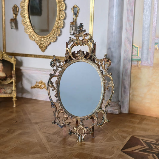 Vintage Artisan Miniature Dollhouse Georgian Oval Wall Mirror UK John J. Hodgson