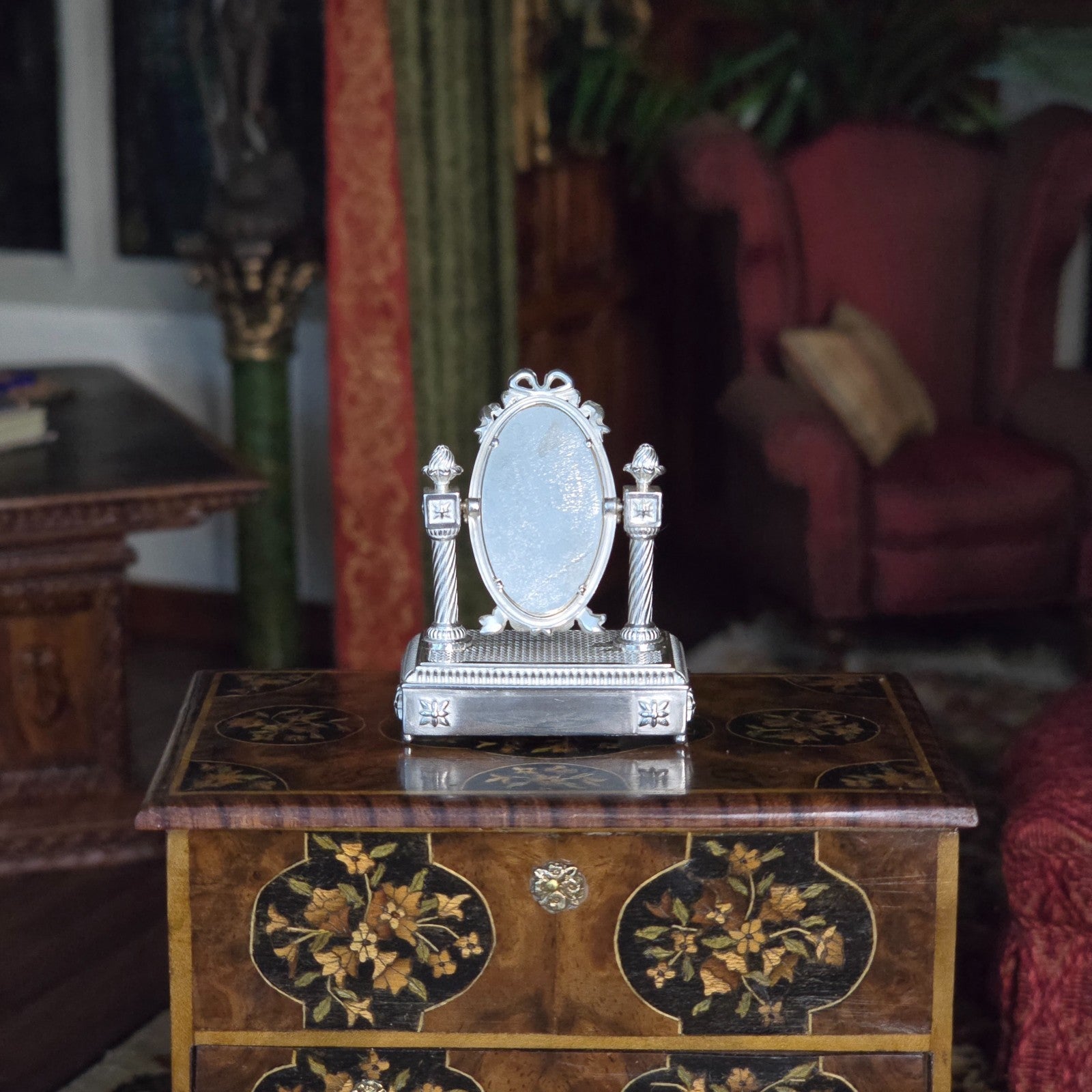 Miniature Dollhouse Sterling Silver Dressing or Vanity Mirror Dimitri Shevchenko