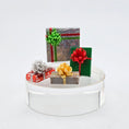 Load image into Gallery viewer, group of four miniature dollhouse christmas presents, hand wrapped
