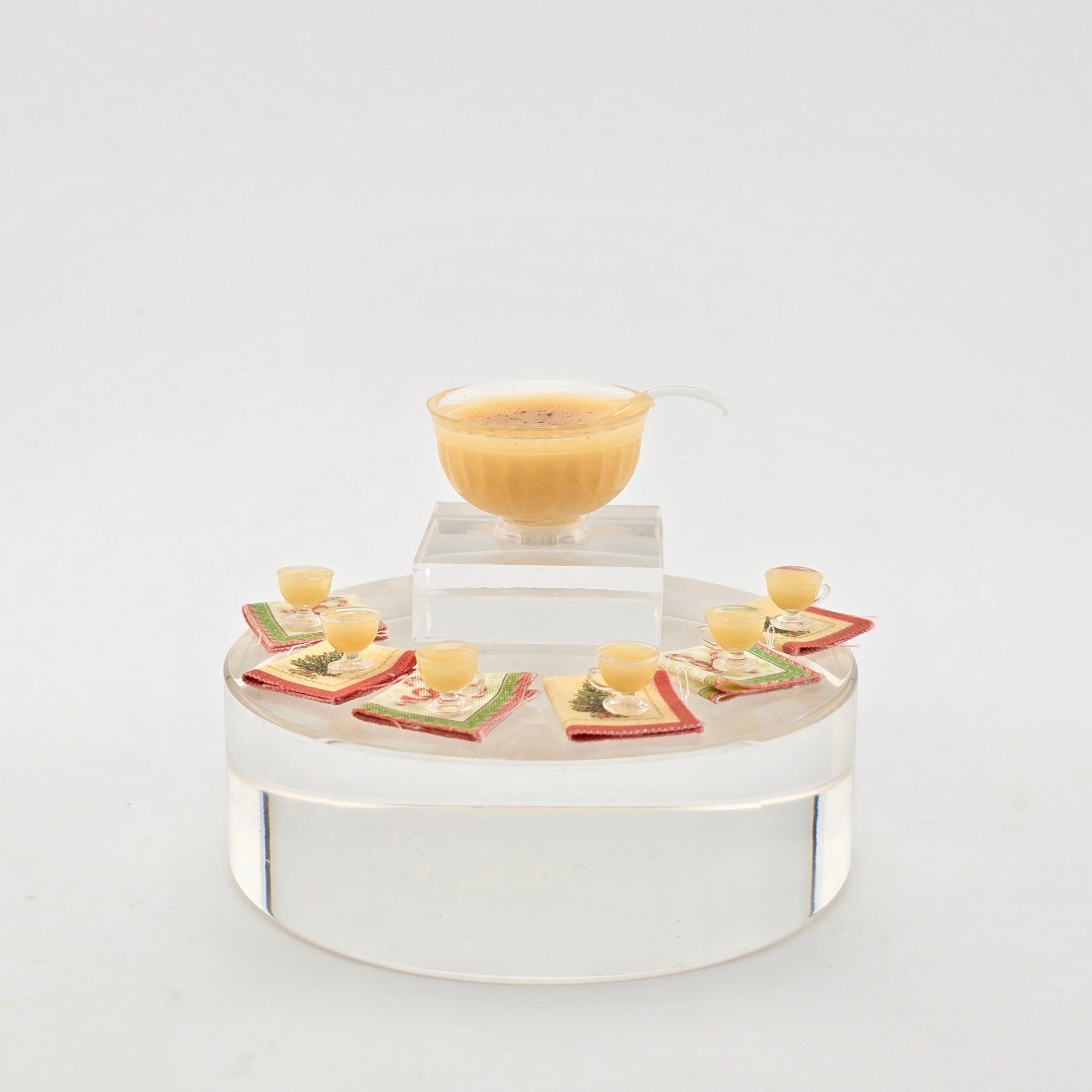 eggnog miniature dollhouse serving set on white background