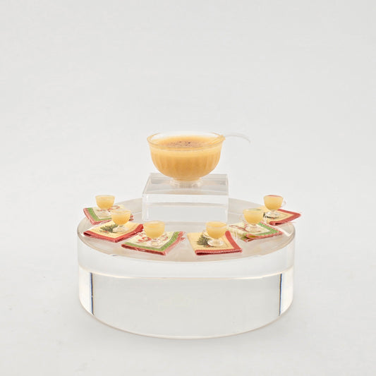 eggnog miniature dollhouse serving set on white background