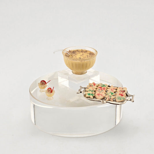 Eggnog Punch Bowl Set with Cookie Tray, white background