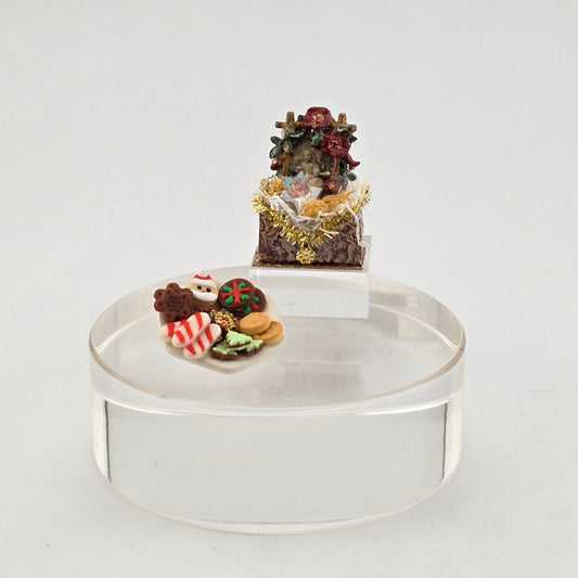 Cookie plate & gift box Christmas dollhouse miniatures
