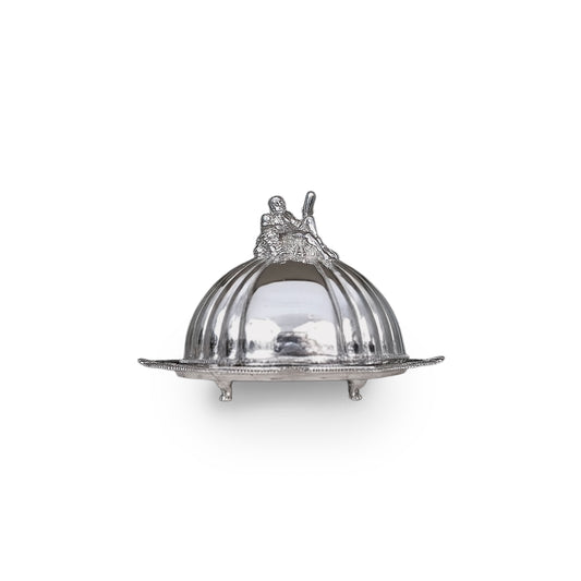 Peter Acquisto Sterling Silver 18th Century Covered Meat Platter Unique Finial RARE
