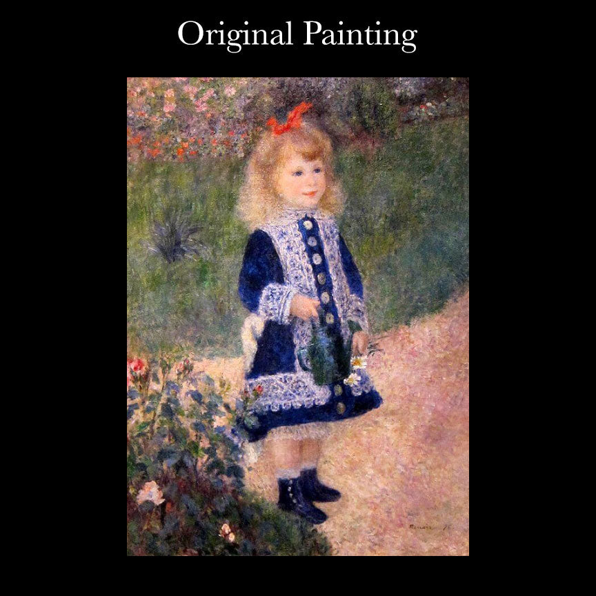 Seana Gallagher “Girl with a Watering Can” Framed Impressionist Miniature Painting After Renoir