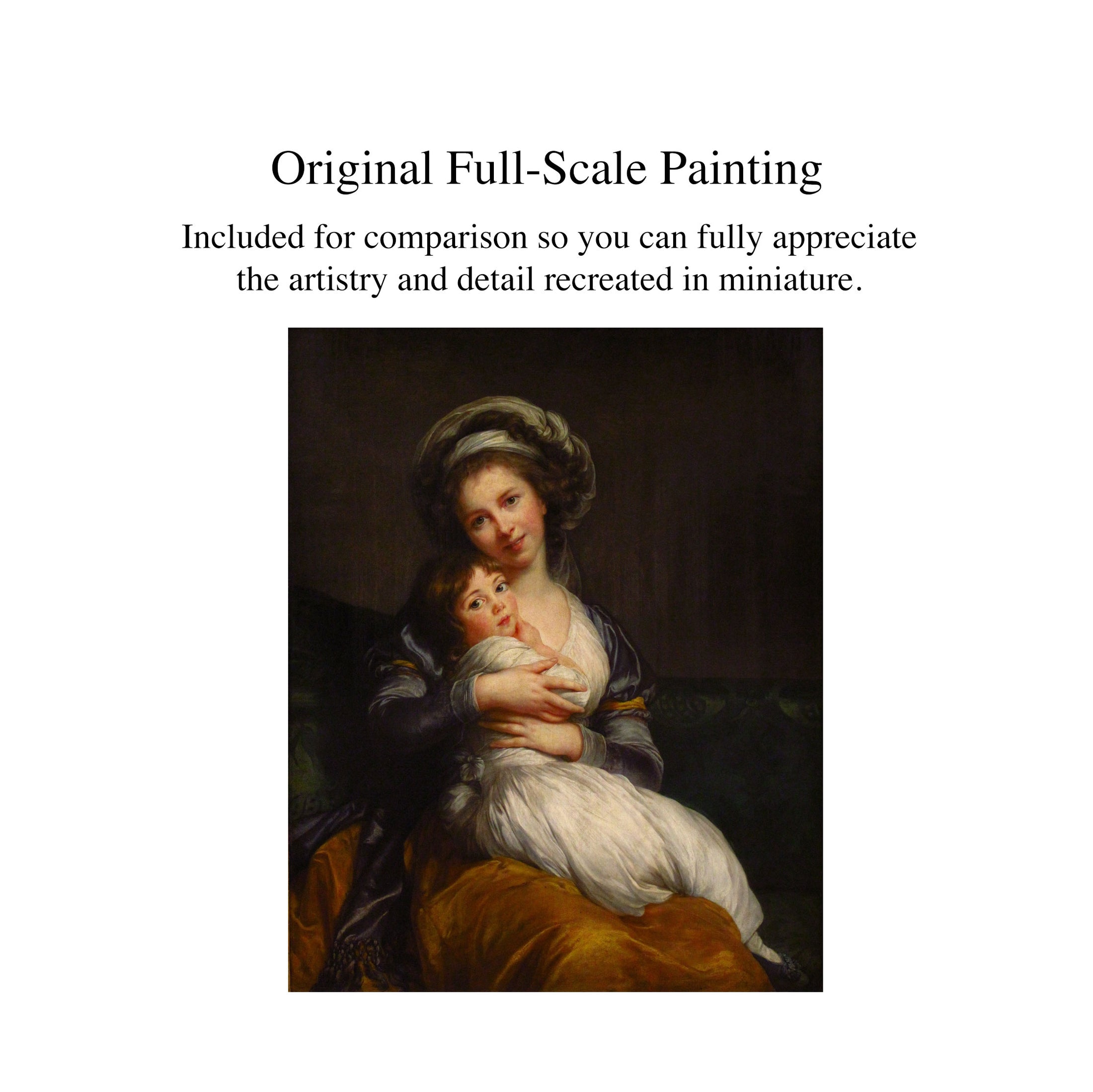 Betsey Bradley Vigée Le Brun & Her Daughter Miniature Oil Painting