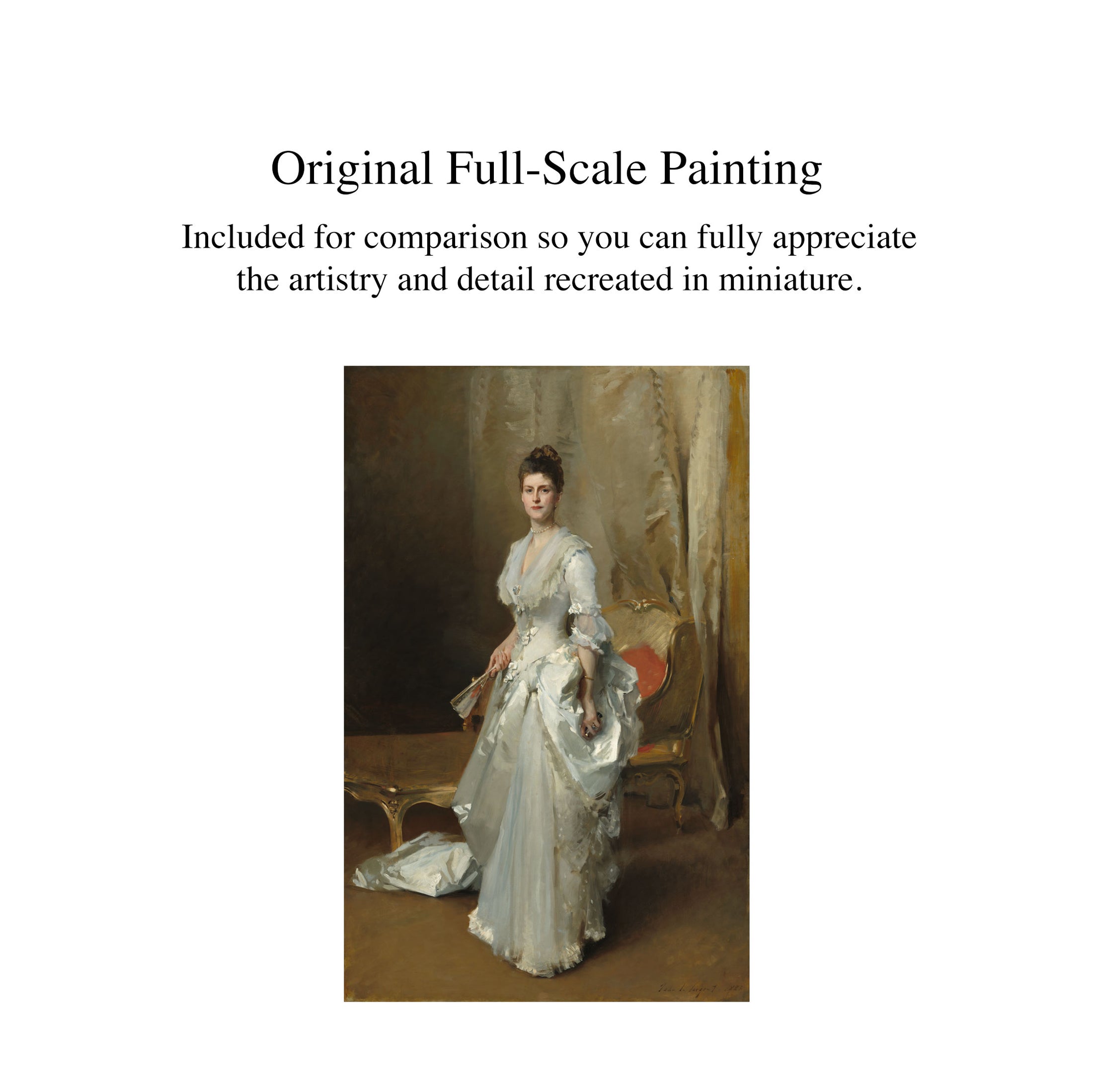 Ellen Tomy After John Singer Sargent "Mrs. Henry White" Miniature Painting