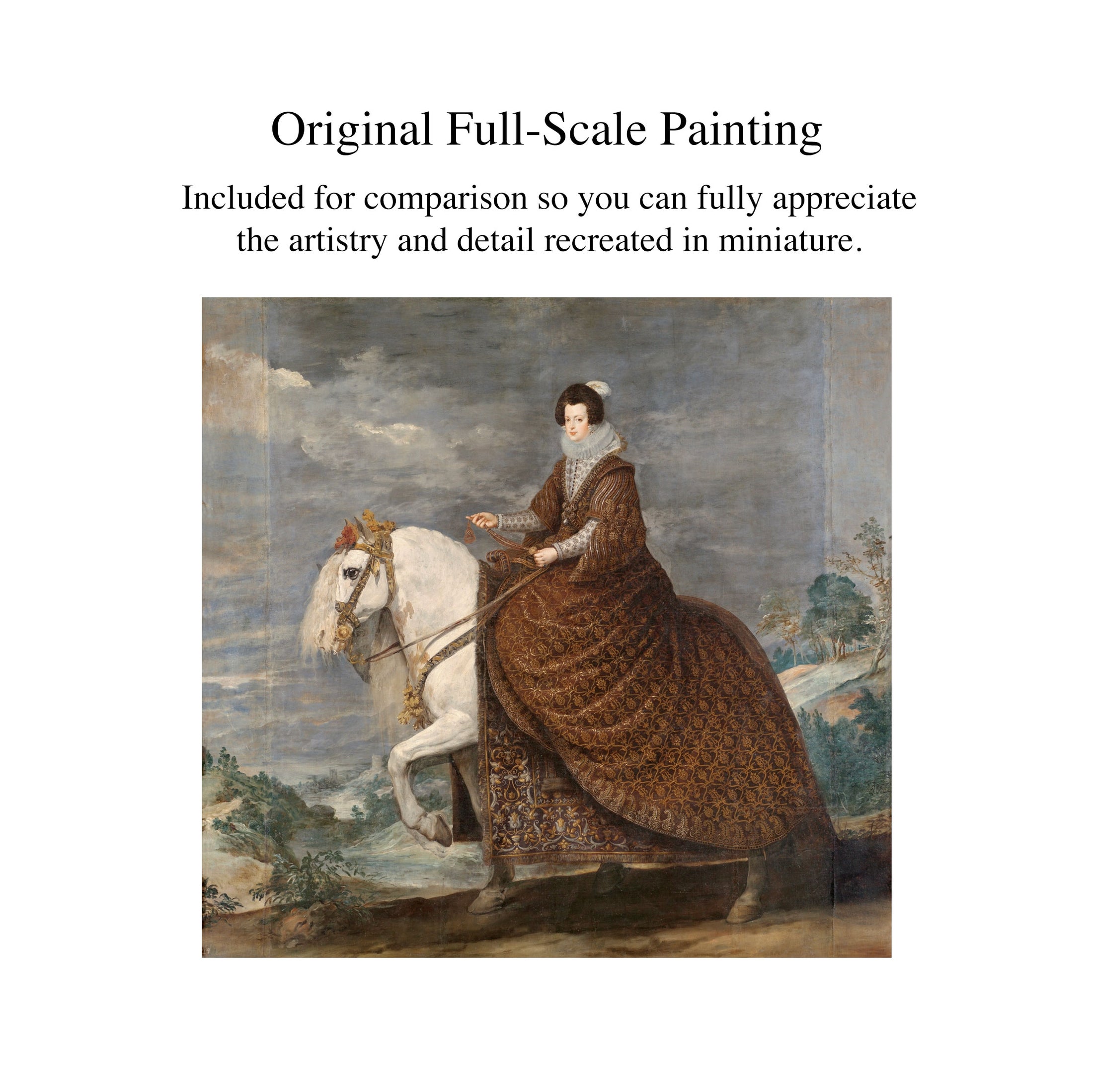 Hope Hoover "Equestrian Portrait of Elisabeth of France" Miniature Painting
