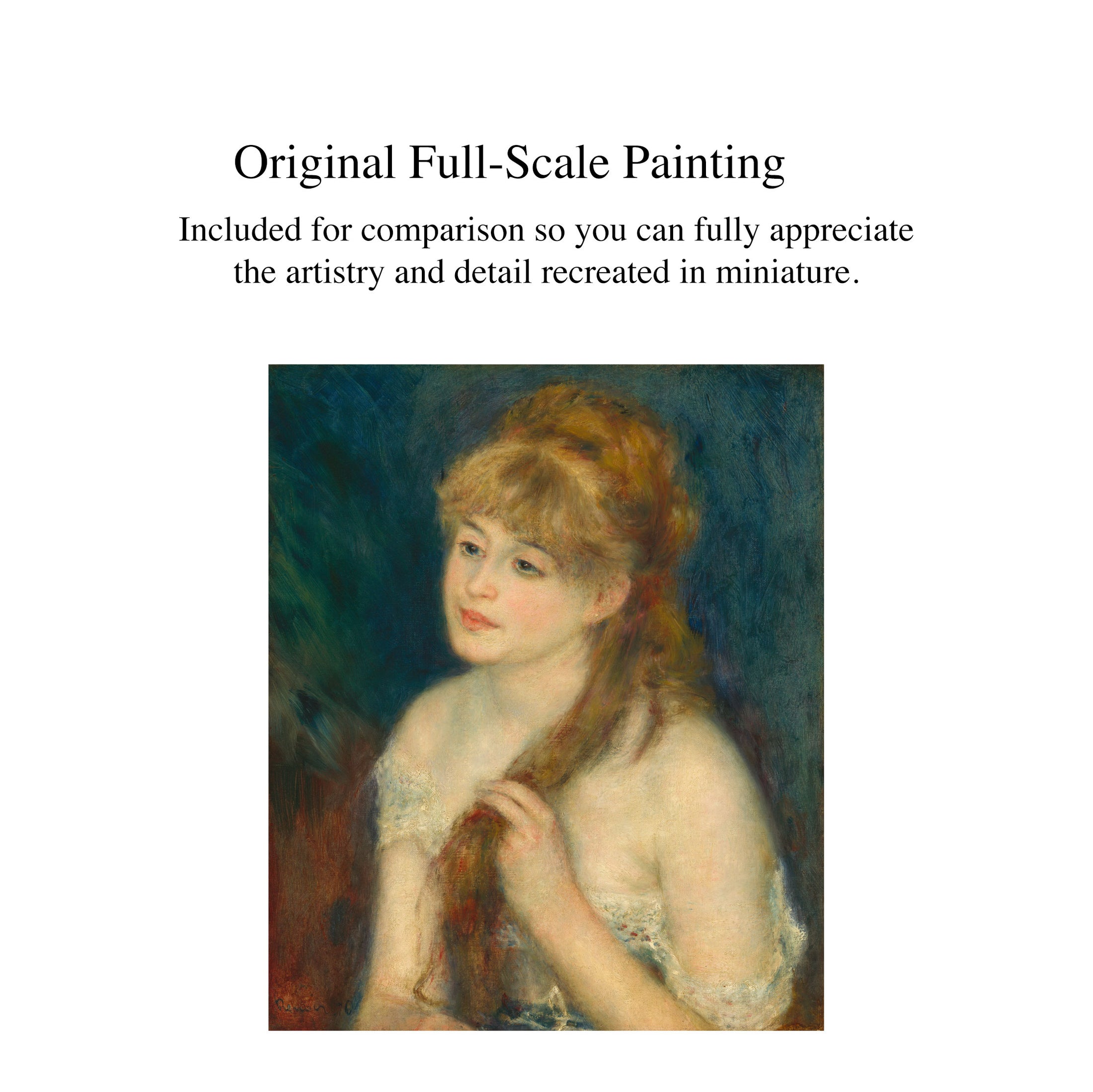 Hope Hoover Young Woman Braiding Her Hair After Renoir 2002 Oil Painting