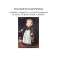 Load image into Gallery viewer, Melissa Wolcott 1992 Young Girl with Dog IGMA Fellow Miniature Dollhouse Painting
