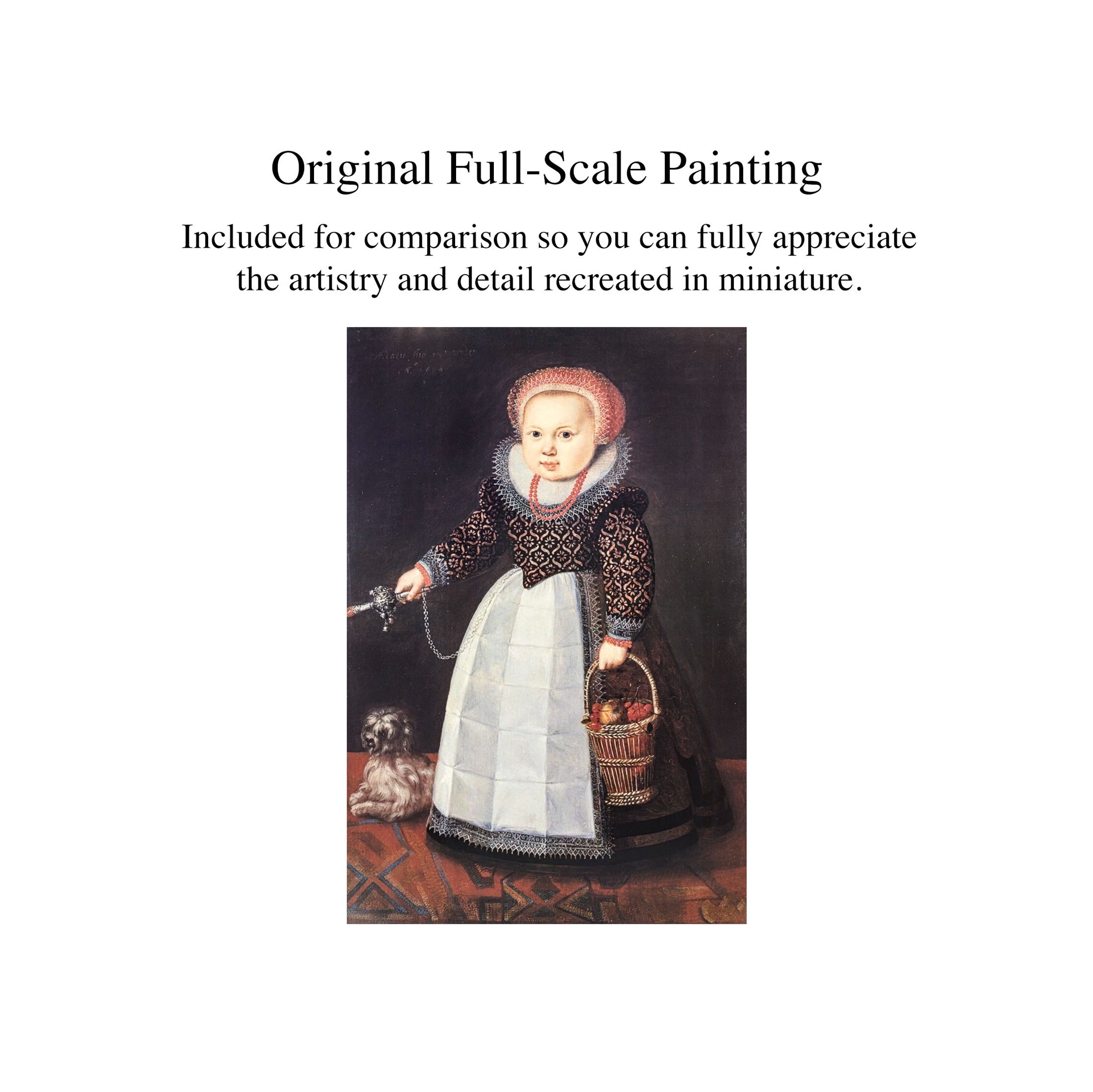 Melissa Wolcott 1992 Young Girl with Dog IGMA Fellow Miniature Dollhouse Painting