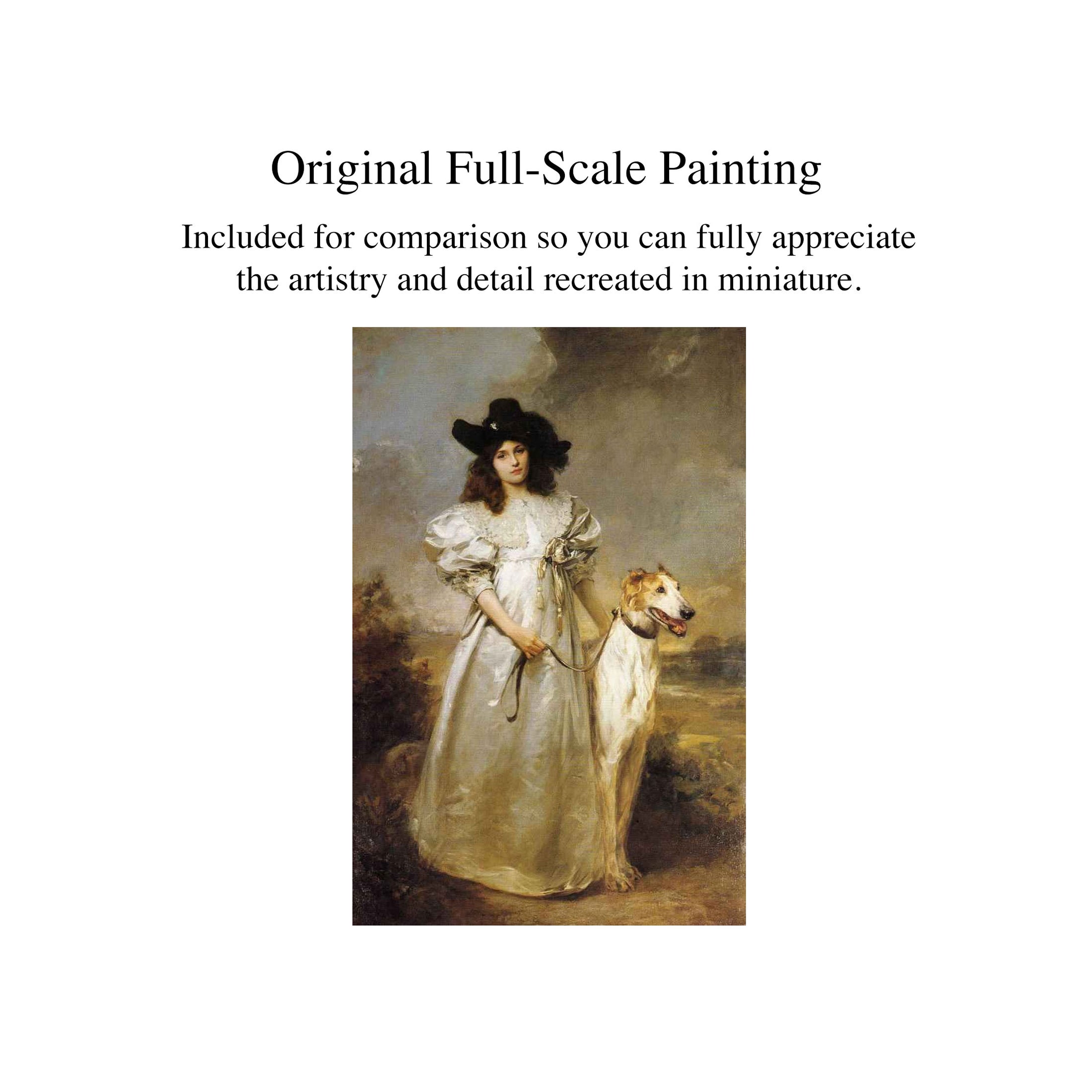 Ellen Tomy Constance Shepherd and Her Borzoi IGMA Miniature Painting