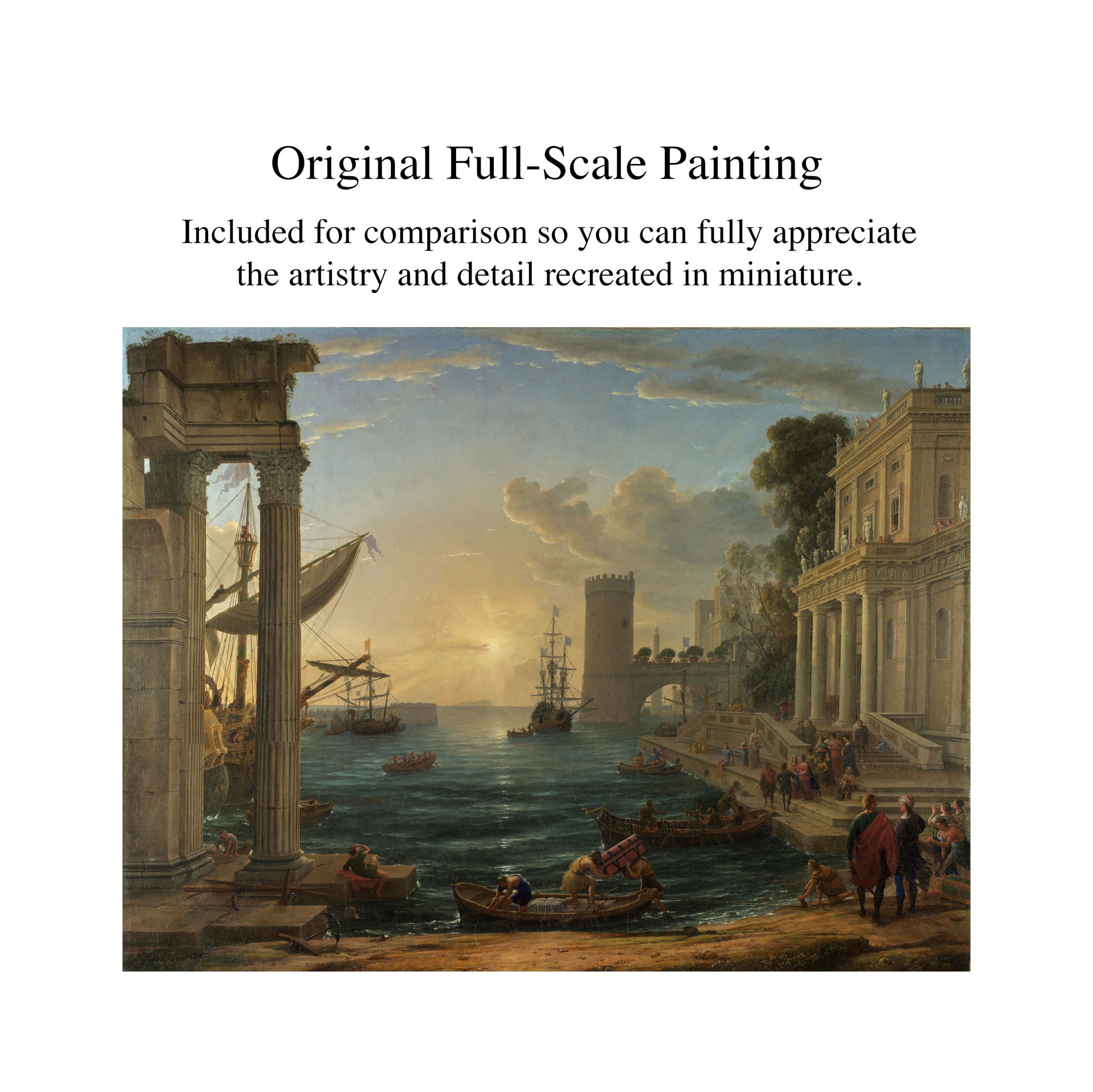 Paul Saltarelli "Seaport with the Embarkation of the Queen of Sheba" Miniature Painting